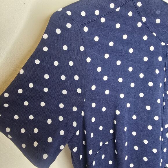 Boden Women's US 6P Navy Blue Polka Dot Short Sleeve Shirt Dress Belted *Flaw - Picture 6 of 16